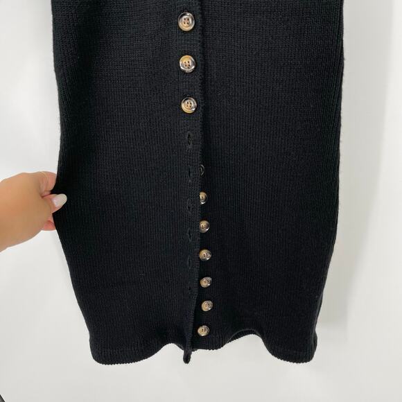 LPA | NWT Kavala Sweater Dress in Black Midi Button Front Knit Cardigan XS - Picture 9 of 16